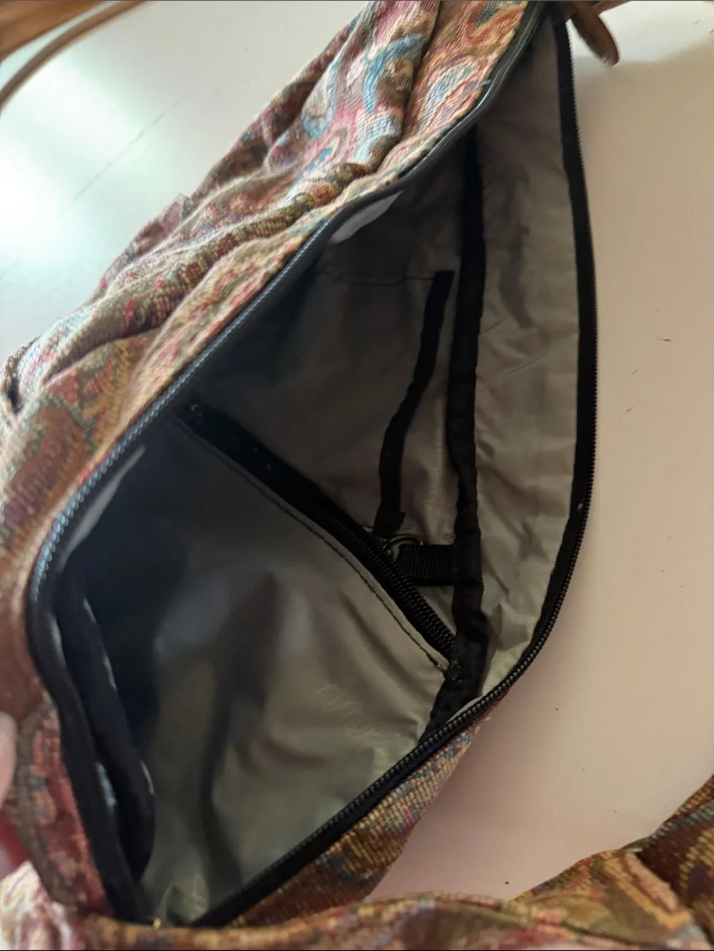 L.L. Bean Paisley Ameribag.  Vintage sling style bag.  Lots of pockets.